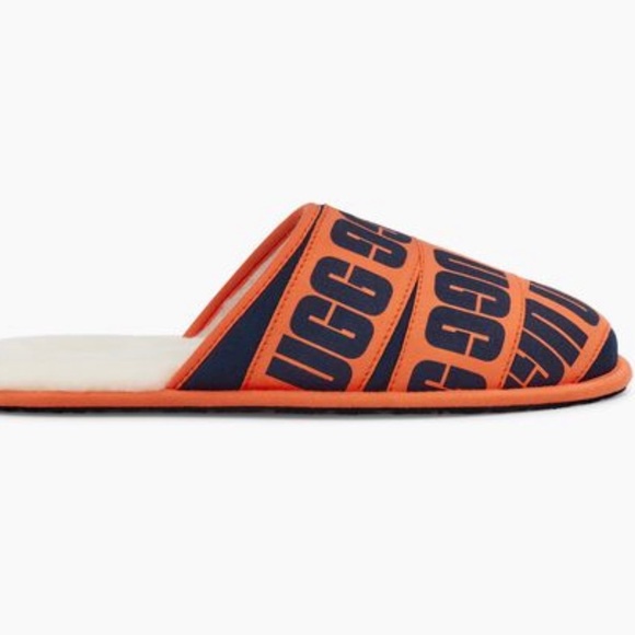 UGG Men's SCUFF GRAPHIC BAND SLIPPERS Color: NAVY/ ORANGE - Picture 2 of 6